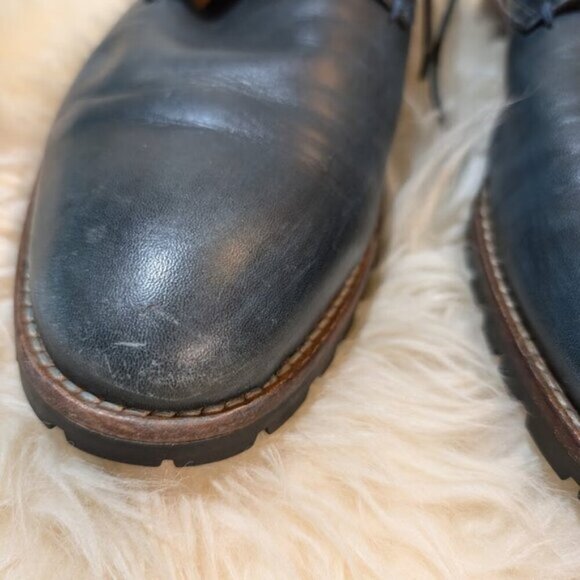 Ron White Leather Dress Shoes "Wyatt" Blueish Grey Men Size 10 - Picture 5 of 15